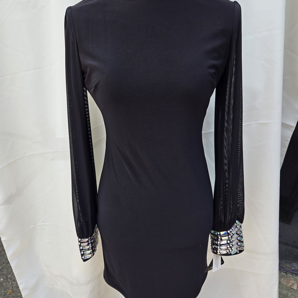 City Triangles Elegant Black Long Sleeve Dress Size M